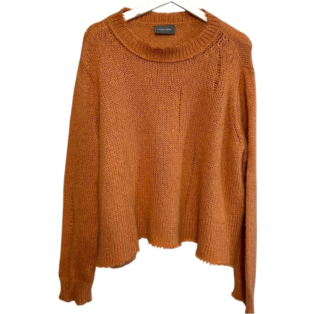 Wooden ships S/M Oliver distressed sweater crewneck lightweight knit wool blend - Picture 10 of 12